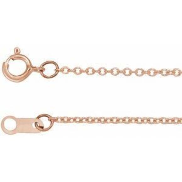 14K Rose 1 mm Adjustable Cable 16-18